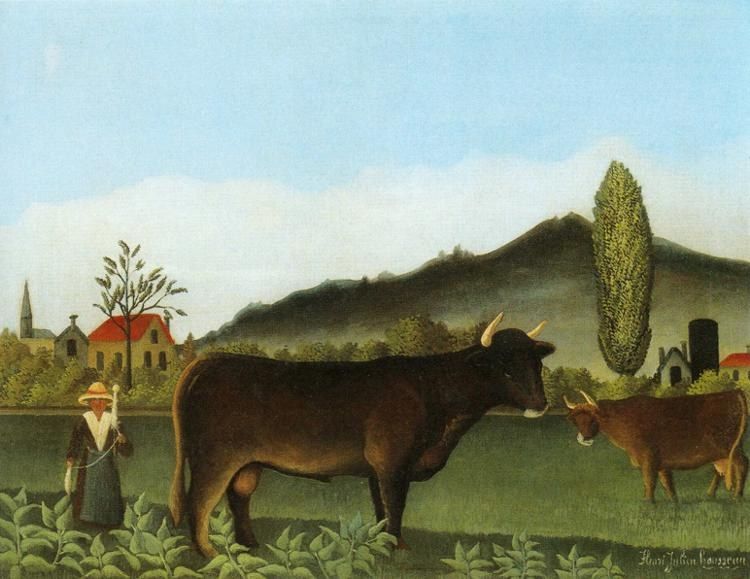 Henri Rousseau Landscape with Cattle